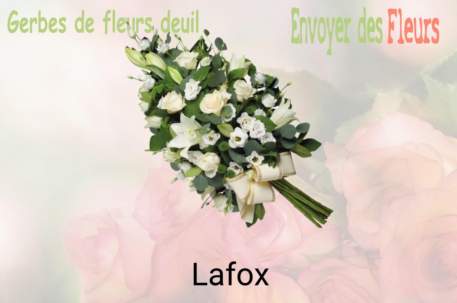 Gerbe de fleurs de deuil livrée à Lafox